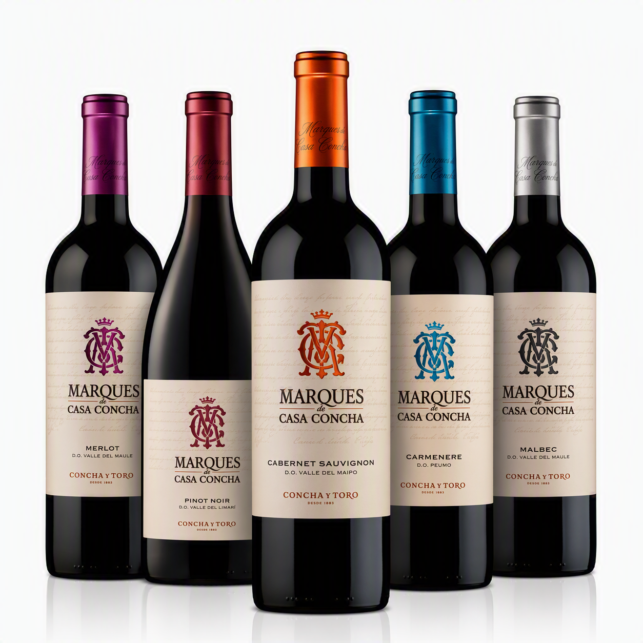 Kit Marques de Casa Concha Tintos - 5 garrafas